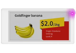 3.5 inch 4 color ESL Price Tag for Super Markets and Warehouse Inventory Display - Model GE-ESL-DS035Q-4c
